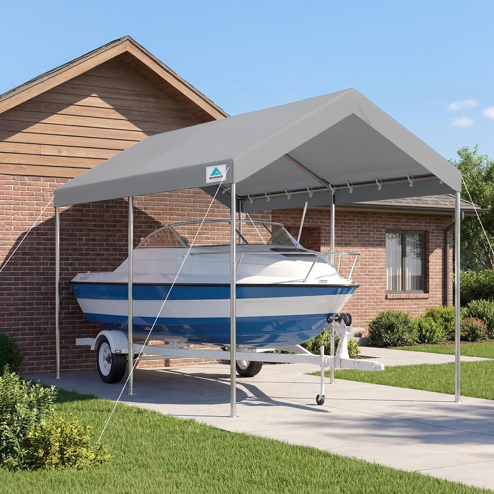 ADVANCE OUTDOOR 10x15 ft Heavy Duty Carport Potable Car Canopy Garage Party T...