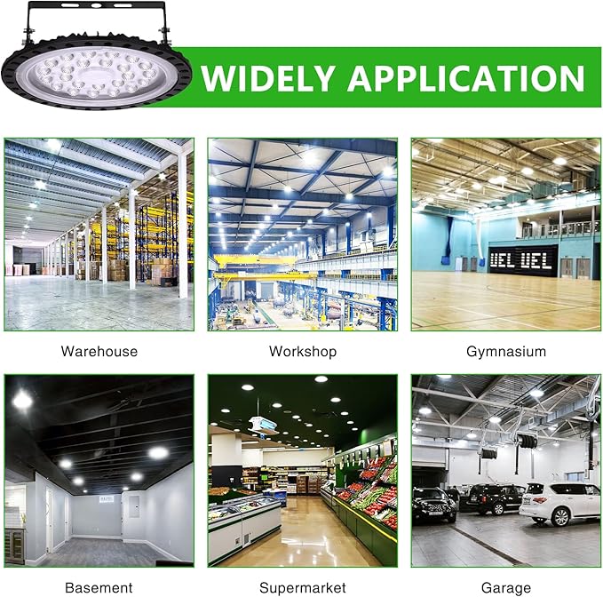 Viugreum 10 Pack 100W UFO LED High Bay Light, 10000LM 6500K Daylight White Led