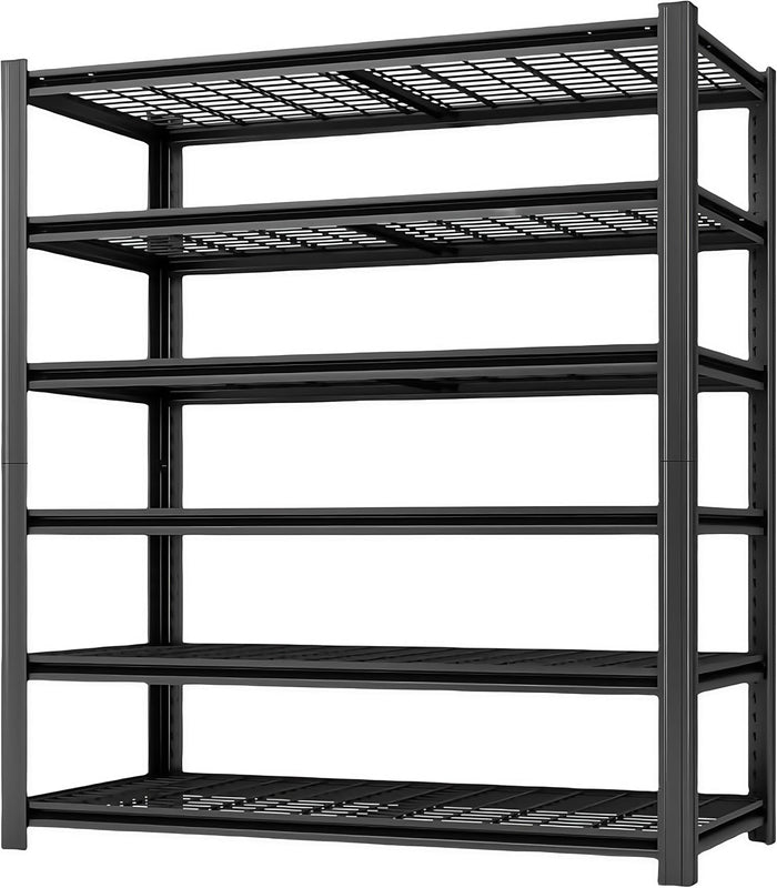 6 Tier Metal Shelving Unit, Adjustable Storage Shelves, Living Room