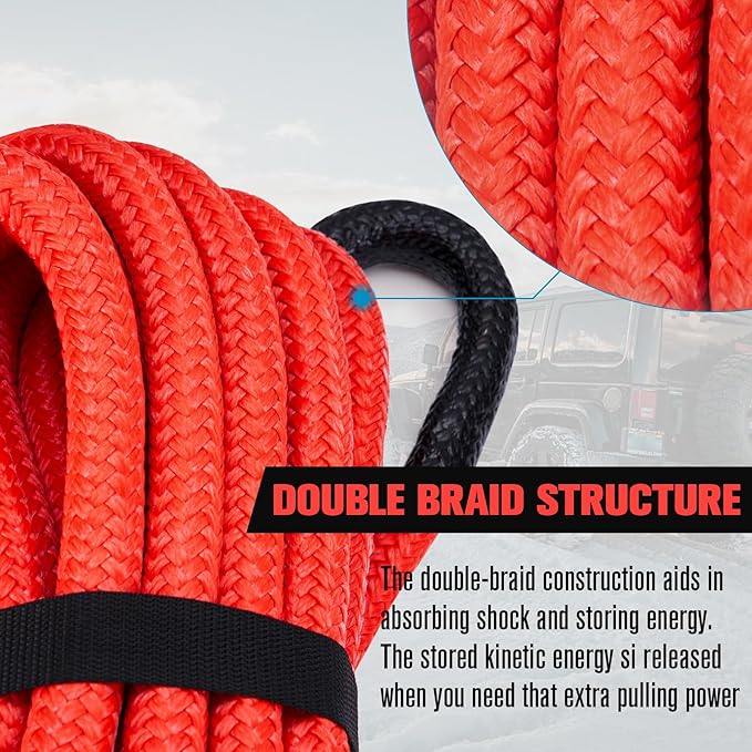 FieryRed 3/4” x 20FT Kinetic Recovery Rope Kit
