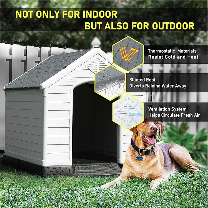 LEMBERI Durable Waterproof Plastic Dog House