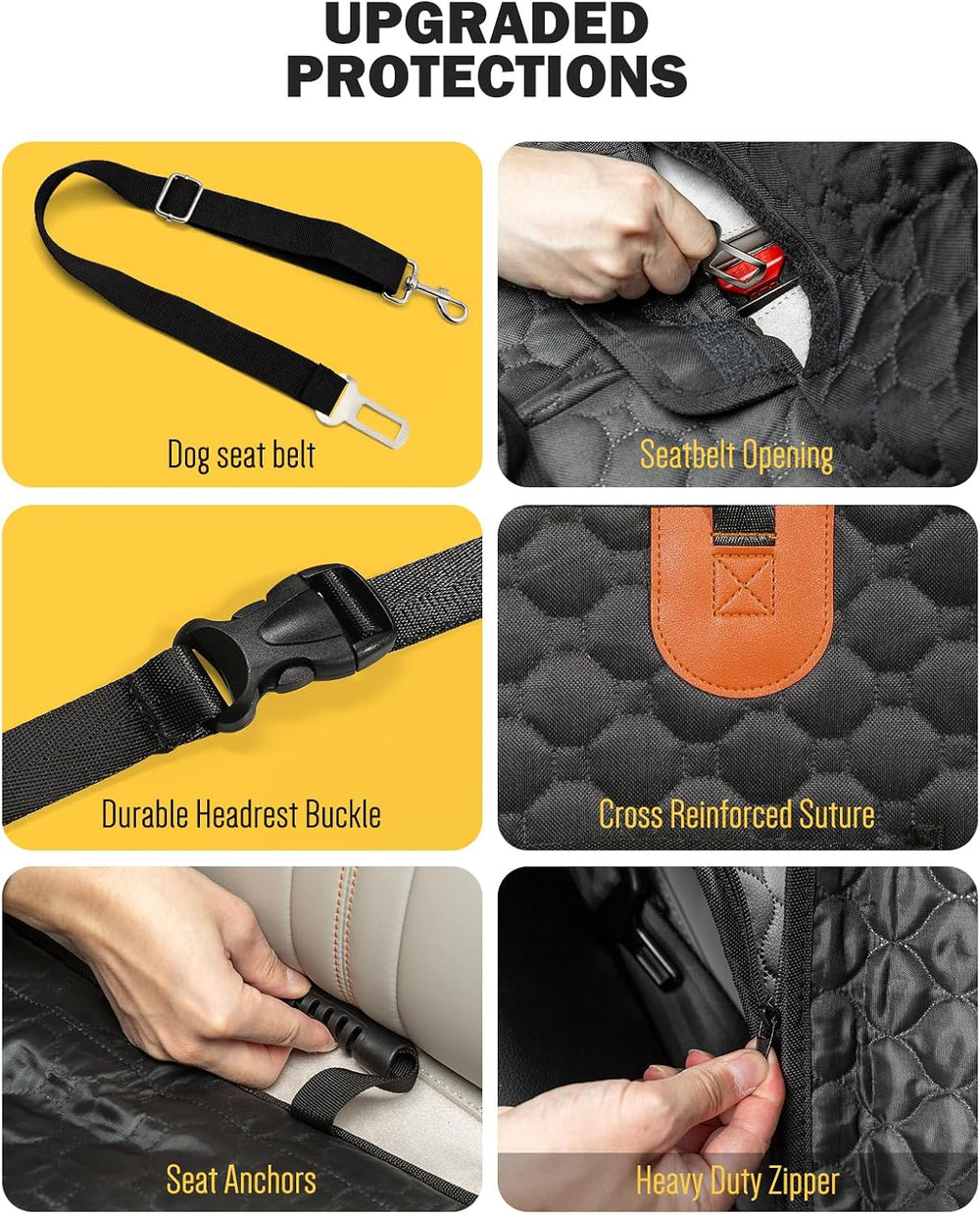 Back Seat Extender for Dogs, Waterproof Dog Car Seat Cover for Back Seat with...