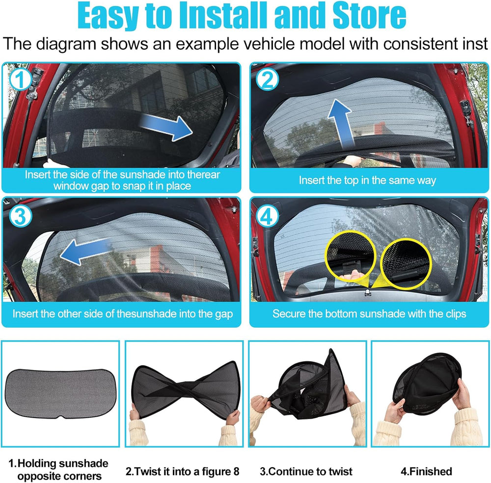 ZATOOTO Rear Window Sun Shade for Ford F150 2016-2024, Visible Back Windshiel...