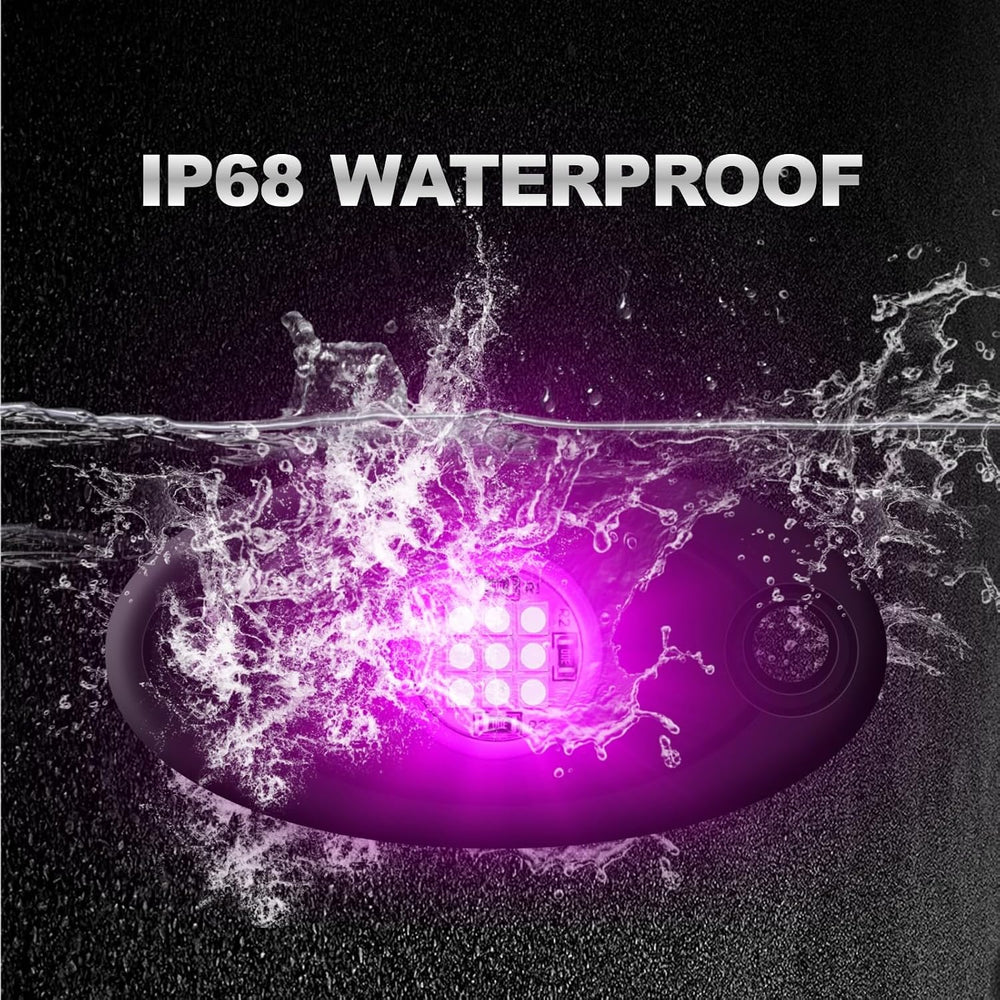 12 Pods Purple LED Rock Lights Neon Underglow Lamp for Car Truck ATV SUV Unde...