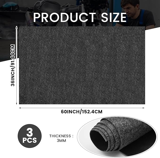3 Pcs 36 x 60 Inch Oil Spill Mat