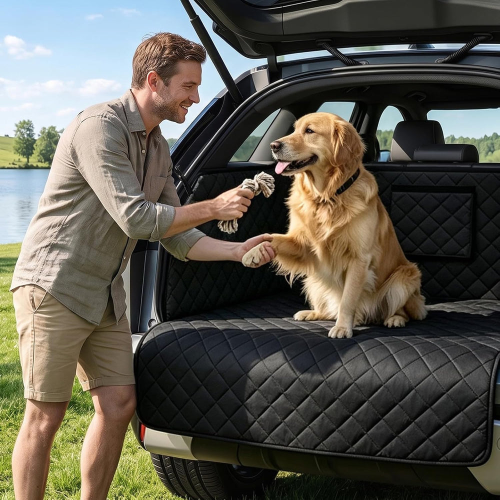 PETICON SUV Cargo Liner for Dogs, Pet Trunk Cover with Cushioned Sides