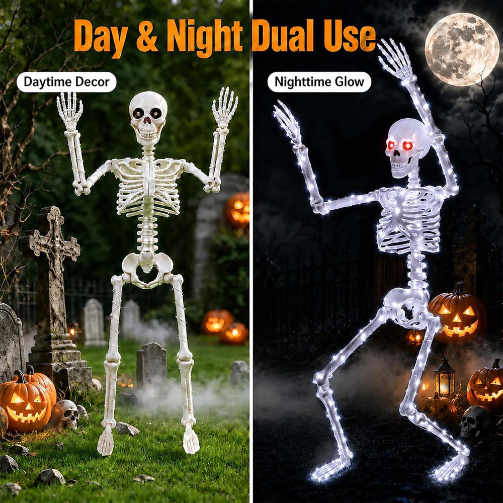 Halloween Decorations Outdoor Skeletons Set - 2 Pack 36" (90cm) Light Up...