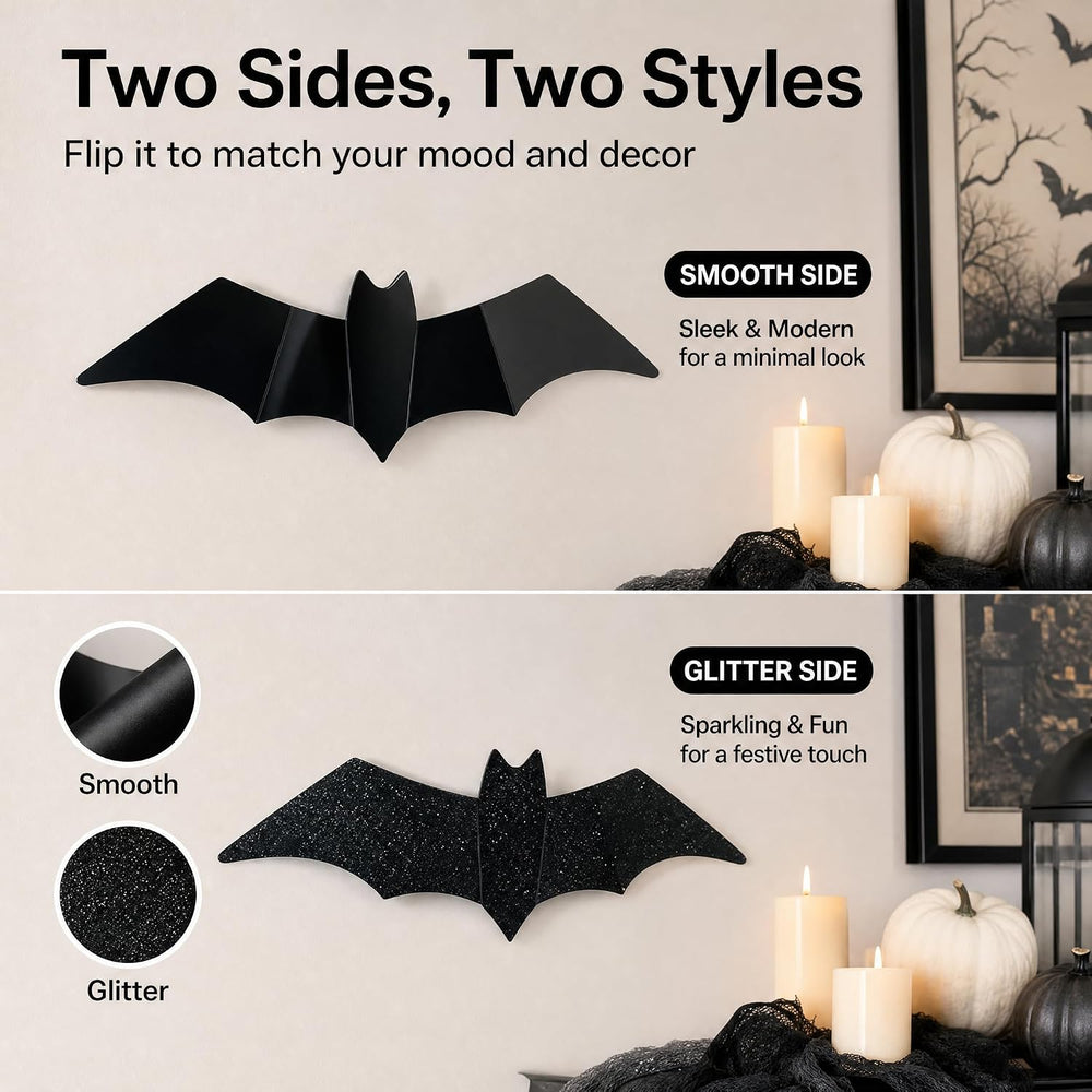 Dazzle Bright 100 PCS Halloween Bats Stickers with 60 Purple and Orange Light...
