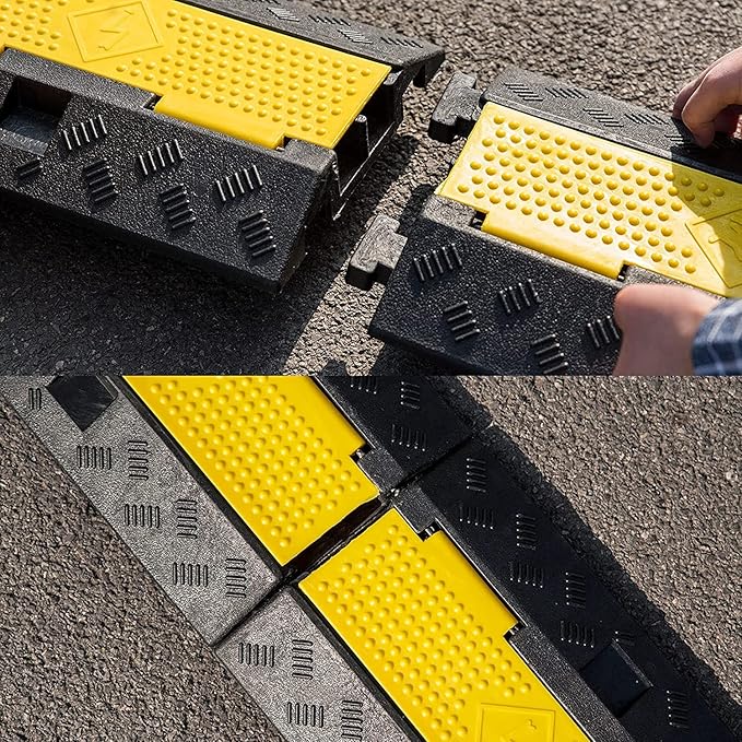 CXRCY Cable Ramp 4 Pack 2 Channel 11000lbs axle Capacity Floor Cable Cord