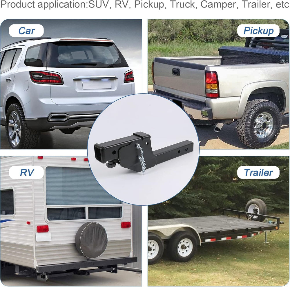 JDMSPEED Trailer Hitch Folding 2" Trailer Hitch 500LB Capacity Shank Mou...