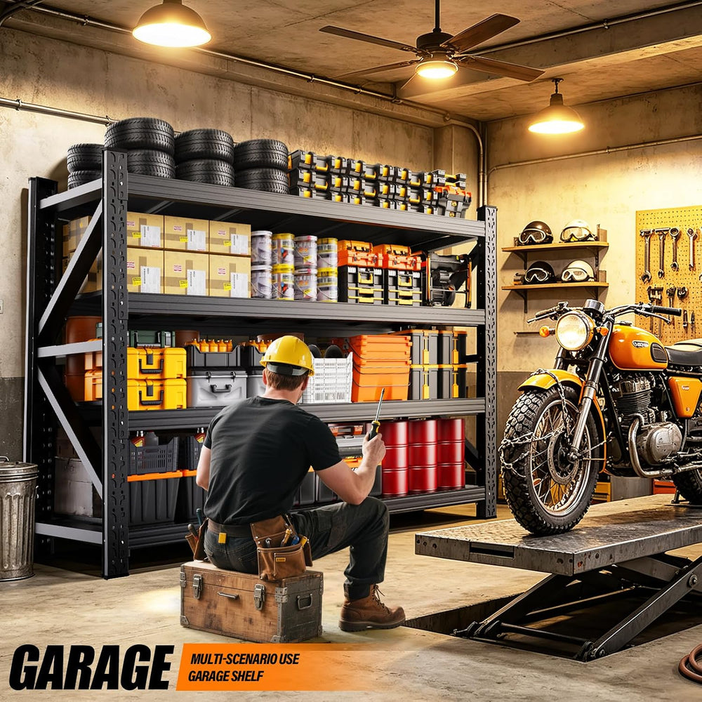 59"W Garage Shelving Heavy Duty Metal Storage Shelves , 3-Tier Garage St...
