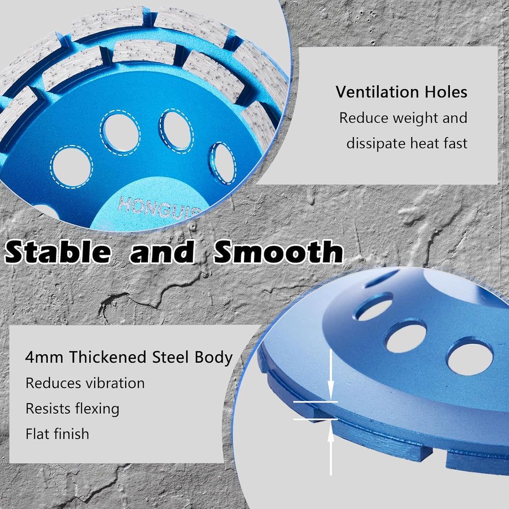 7 inch Concrete Grinding Wheel,5/8"-11 Threaded Arbor Diamond Cup Wheel ...