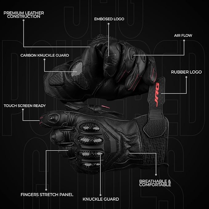 J.A.G. Leather Motorcycle Gloves