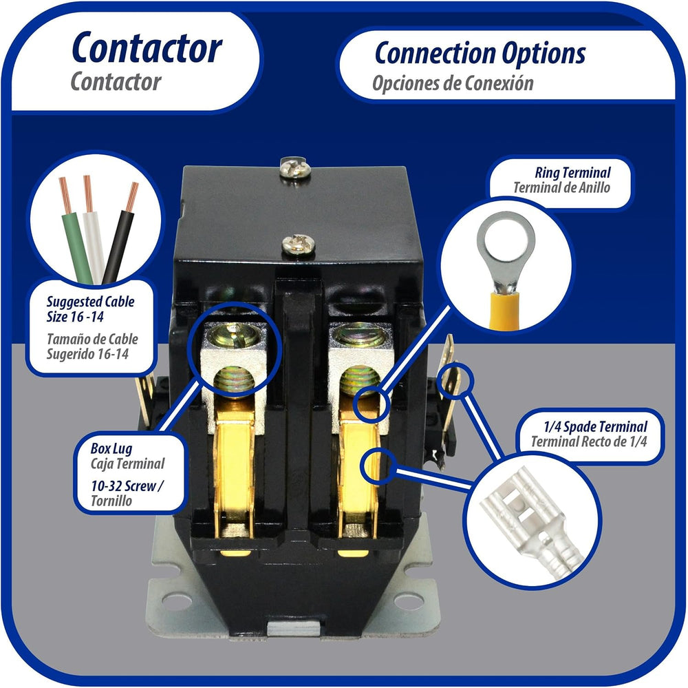 Appli Parts APAC-220120 Heavy Duty Contactor 2 Poles 20A 120V Coil Replacemen...