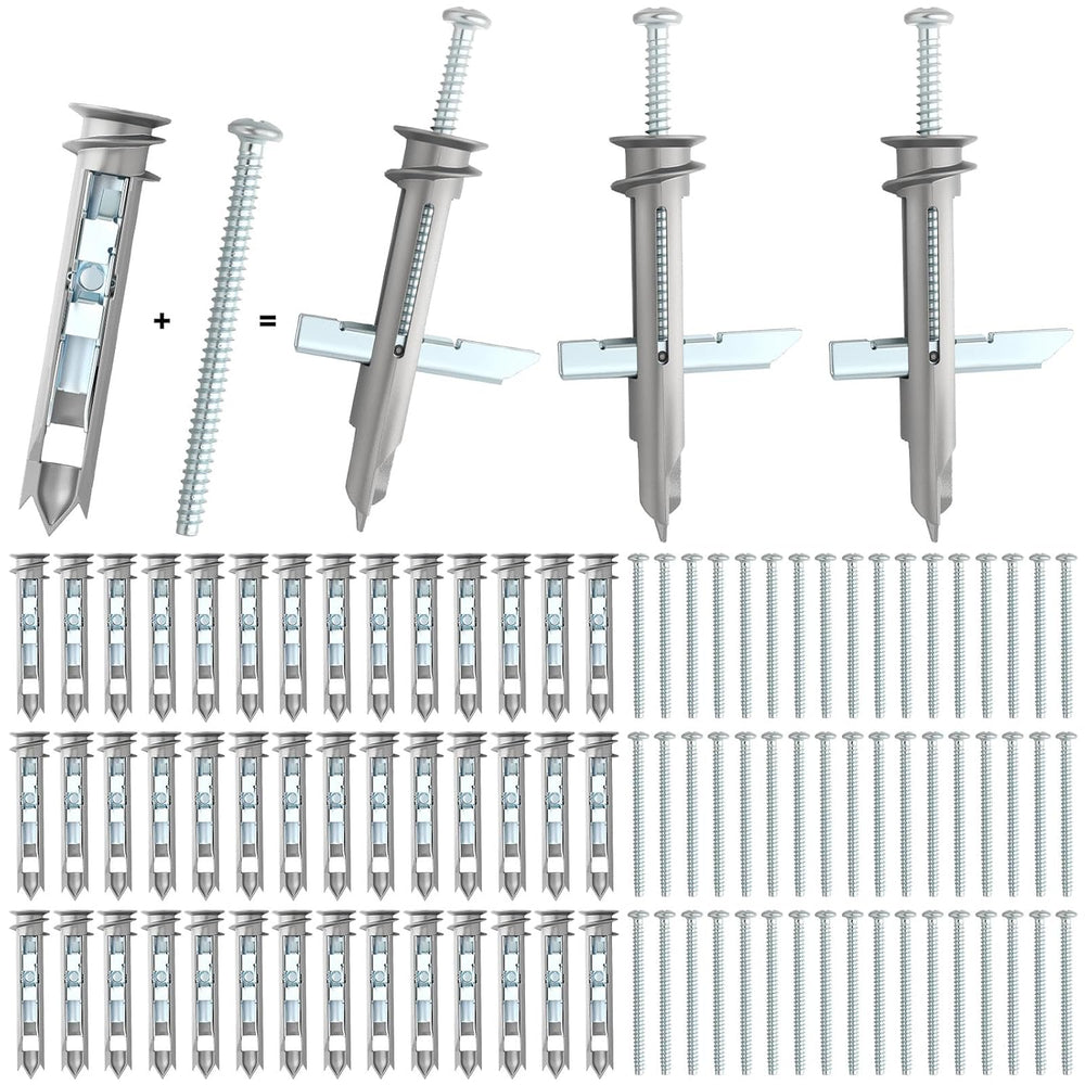 Frienda 50 Pcs Drywall Anchors Heavy Duty Self-Drilling Toggle Bolts 1/8