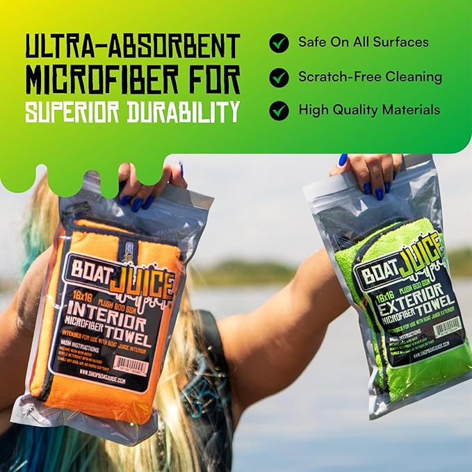 Boat Juice Necessity Boat Cleaner Kit | Exterior Water Spot Remover, Interior