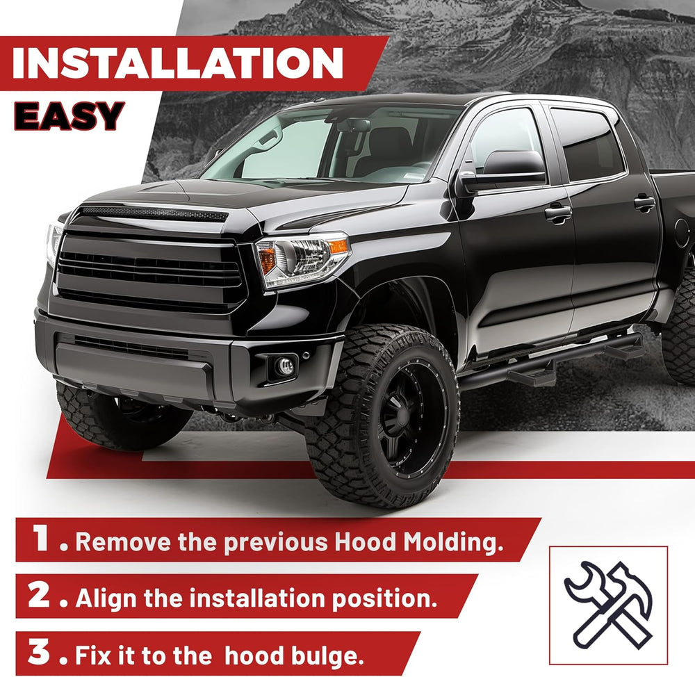 HECASA Hood Scoop Compatible with 2014-2021 Toyota Tundra Replacement for 761...