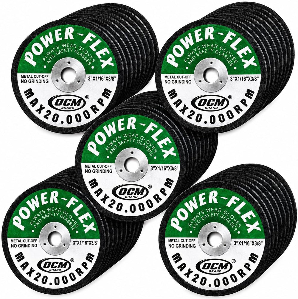 50 Pack - Cut Off Wheels 3 Inch x 1/16 Inch x 3/8 Inch - for Cutting All Stee...