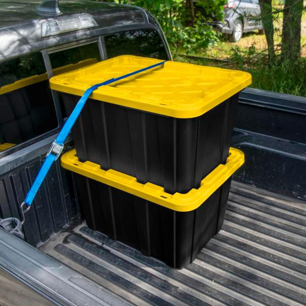 Sterilite Industrial Storage Tote with Lids for Garage, 27 Gallon, 8-Pack