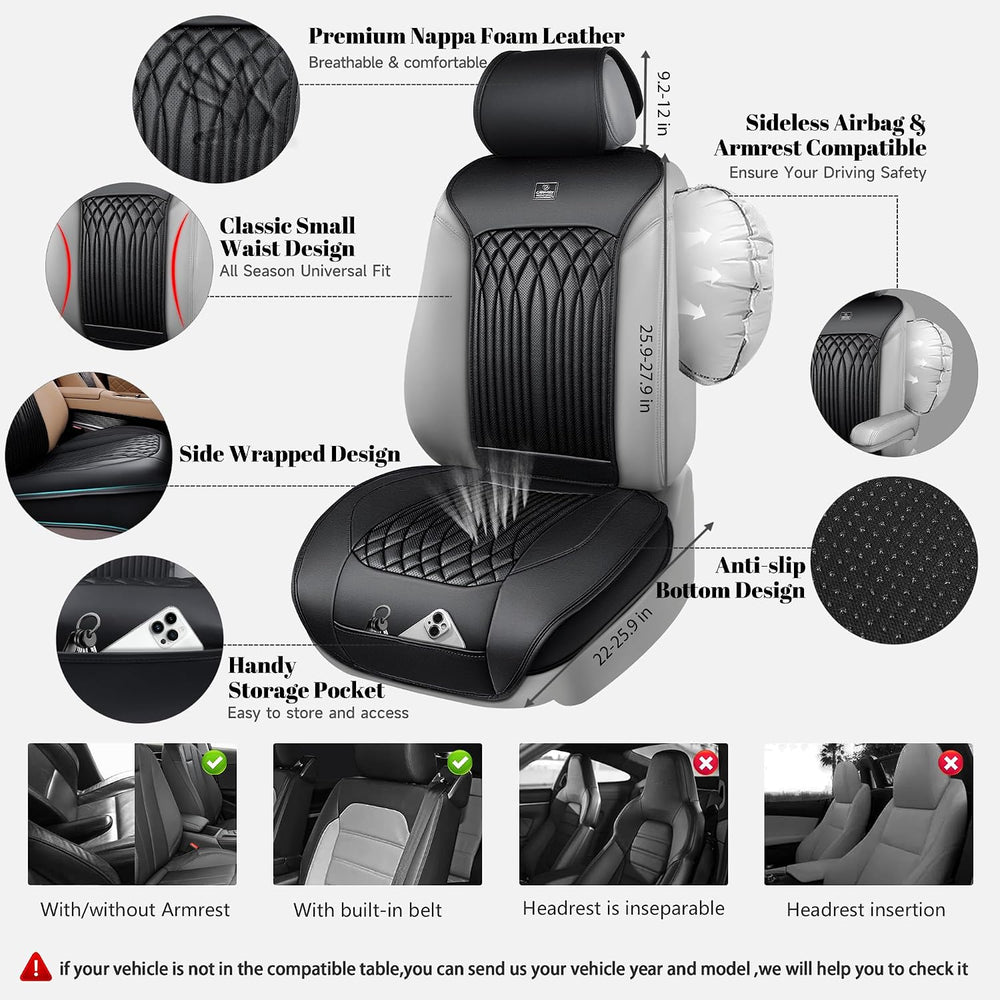 CAR PASS Car Seat Protector, Sideless Seat Covers for Cars, All Season Waterp...
