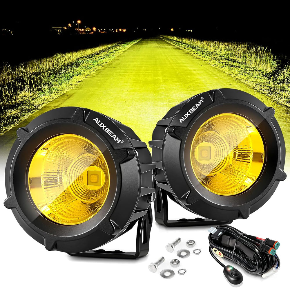 Auxbeam 3.5'' 50W Amber LED Offroad Light 5000LM Round Spot Flood Pod...