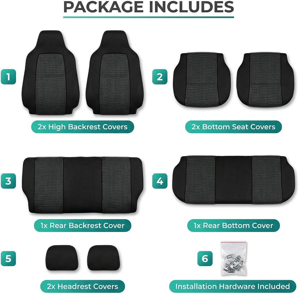 FH Group Car Seat Covers Classic Cloth Seat Covers Full Set with Gift – Unive...