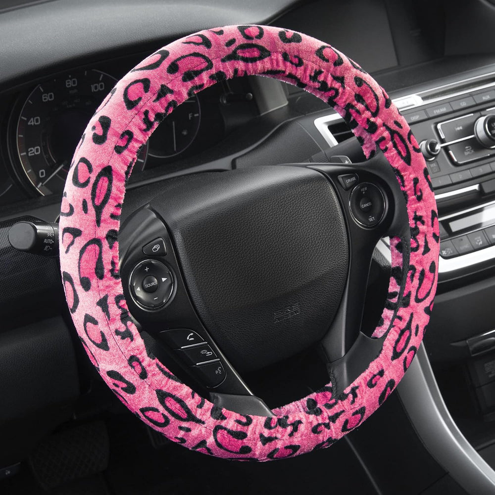 carXS Leopard Print Car Seat Covers Full Set, Includes Matching Seat Belt Pad...