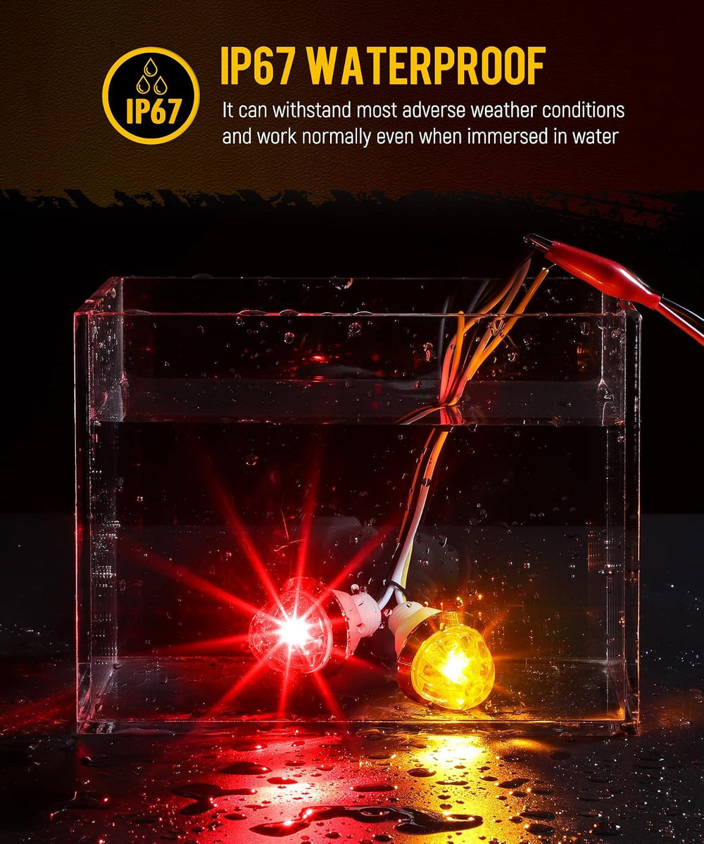 Partsam 10Pcs Mini Watermelon Lights, 3/4 Inch Strobe & Constant Dual Functio...