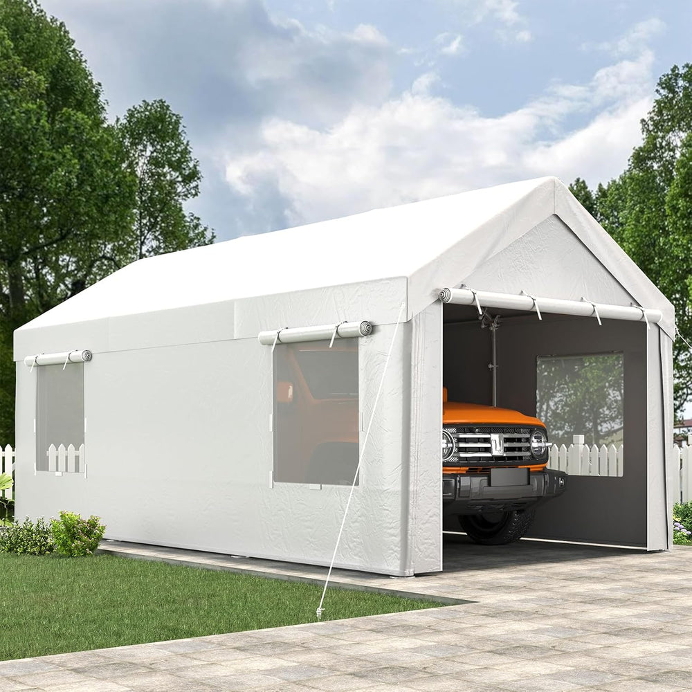 EROMMY 10x20FT Car Port Portable Garage,White