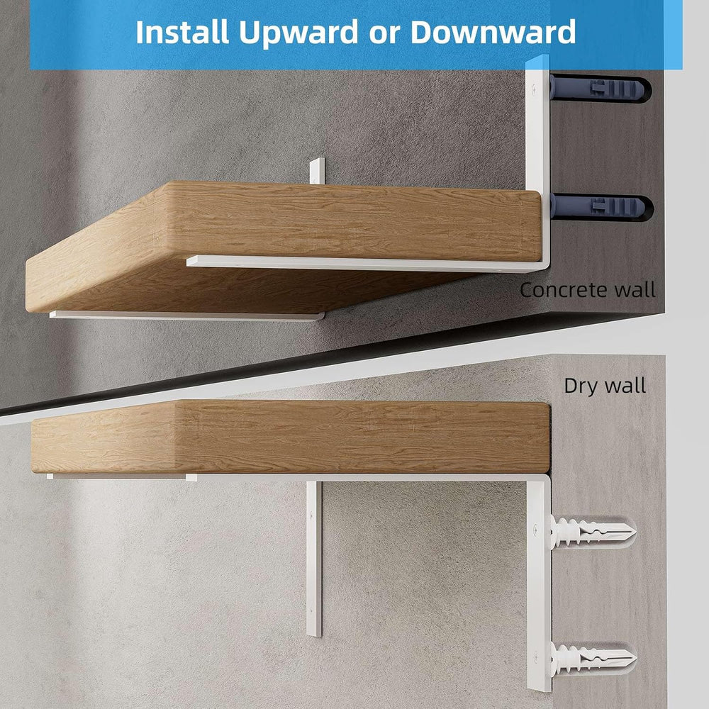 Shelf Bracket, Heavy Duty Floating Shelf Brackets 12-Inch Long, 6-Pack Bracke...