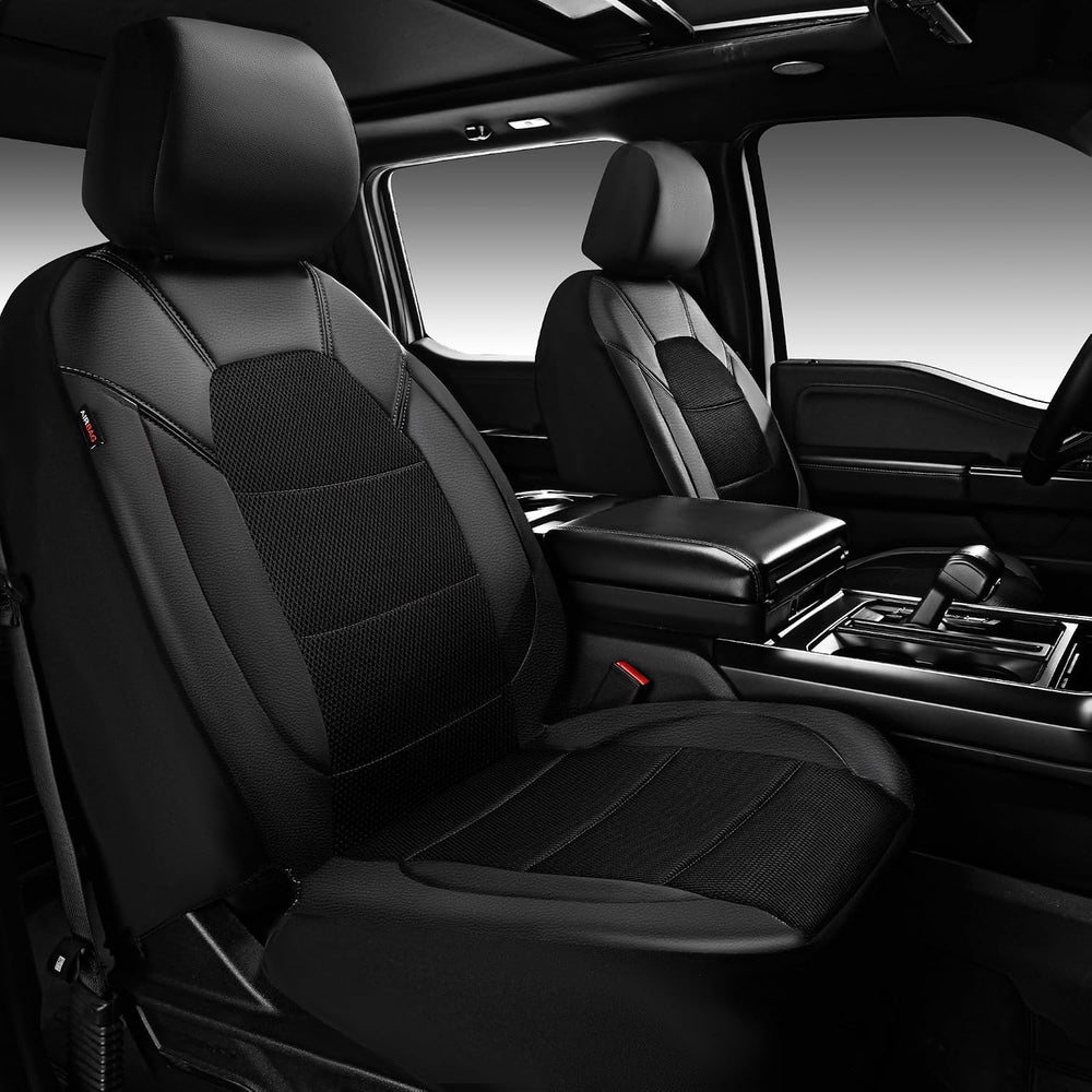 CAR PASS Leather and 3D Air Mesh Universal Fit Car Seat Covers, for Sedans,Tr...