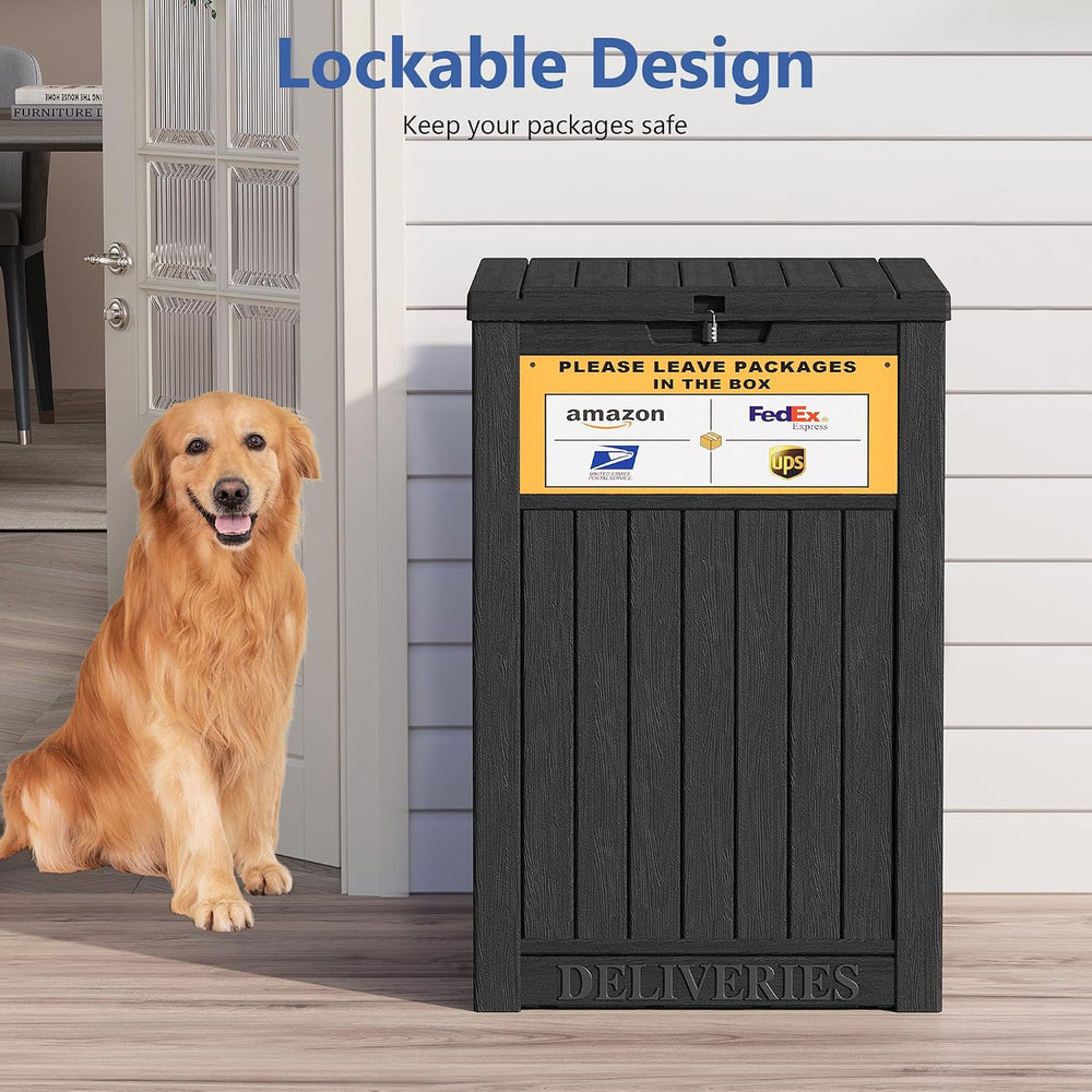 LHBGO Package Delivery Box for Outside with Sign, 48 Gallon Storage with Lock...