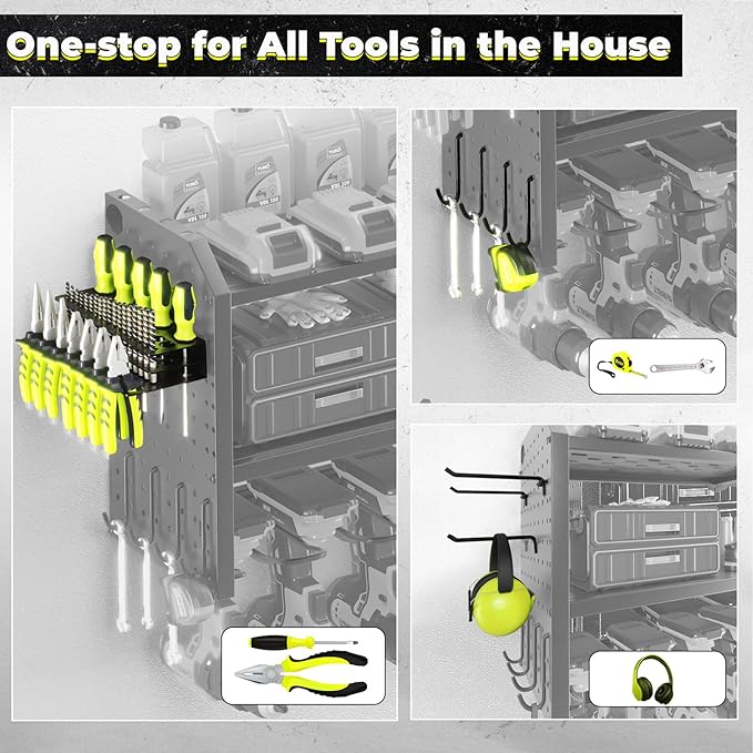 KAFAHOM Power Tool Organizer,Large 8 Drill Holder Wall Mount