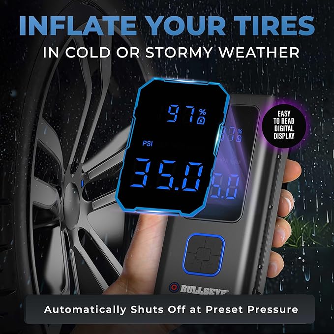 POCKET AIR PRO Tire Inflator Portable Air Compressor by Bullseye Pro
