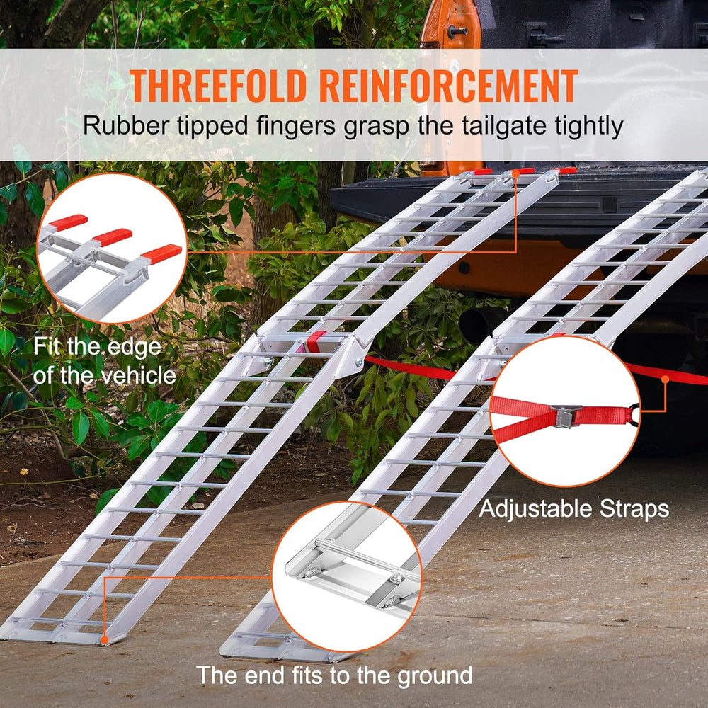 VEVOR 7.5ft Aluminum Ramps, 1500 lbs Folding Loading Ramps (2 pcs Set) for Pi...