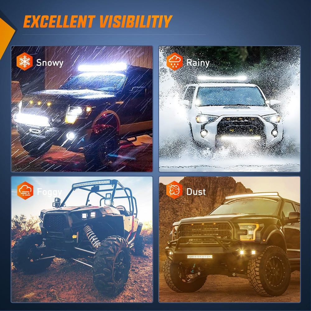 Nilight 50Inch 288W Curved Spot Flood Combo Led Light Bar Off Road Driving Li...