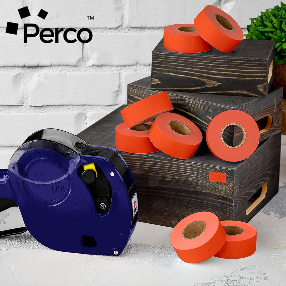 Perco 1-Line Red Blank Price & Date Gun Labels – 80 Rolls, 80,000 Count