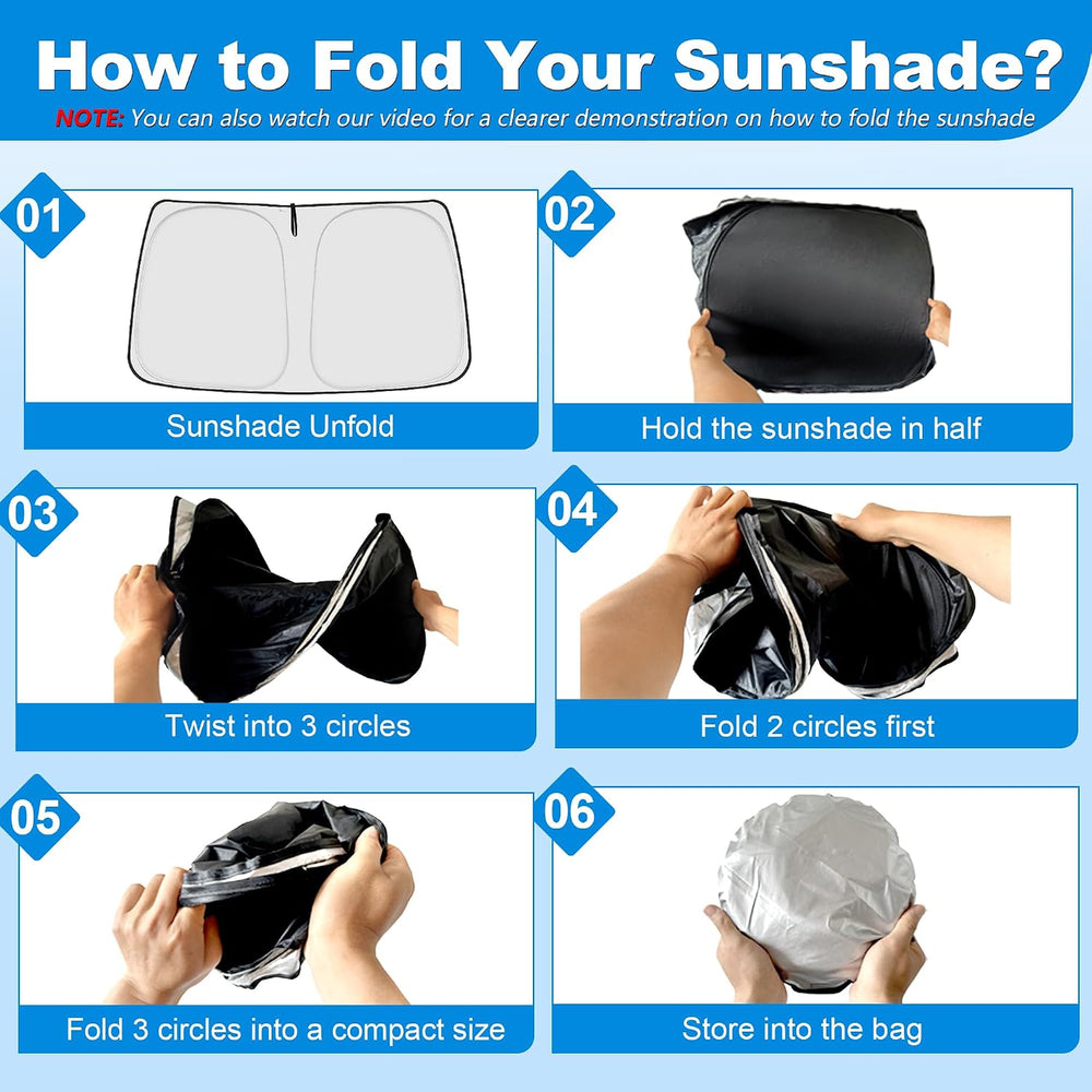 Front Windshield & Side Window Sun Shade for 1992-2025 Fo-rd E-Series E-150 E...