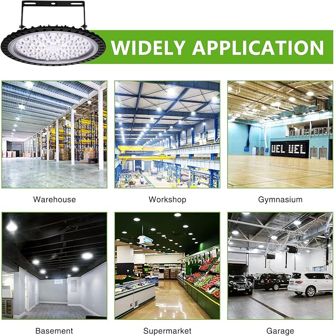 Viugreum 10 Pack 200W UFO LED High Bay Light, 20000LM 6500K Daylight White LED