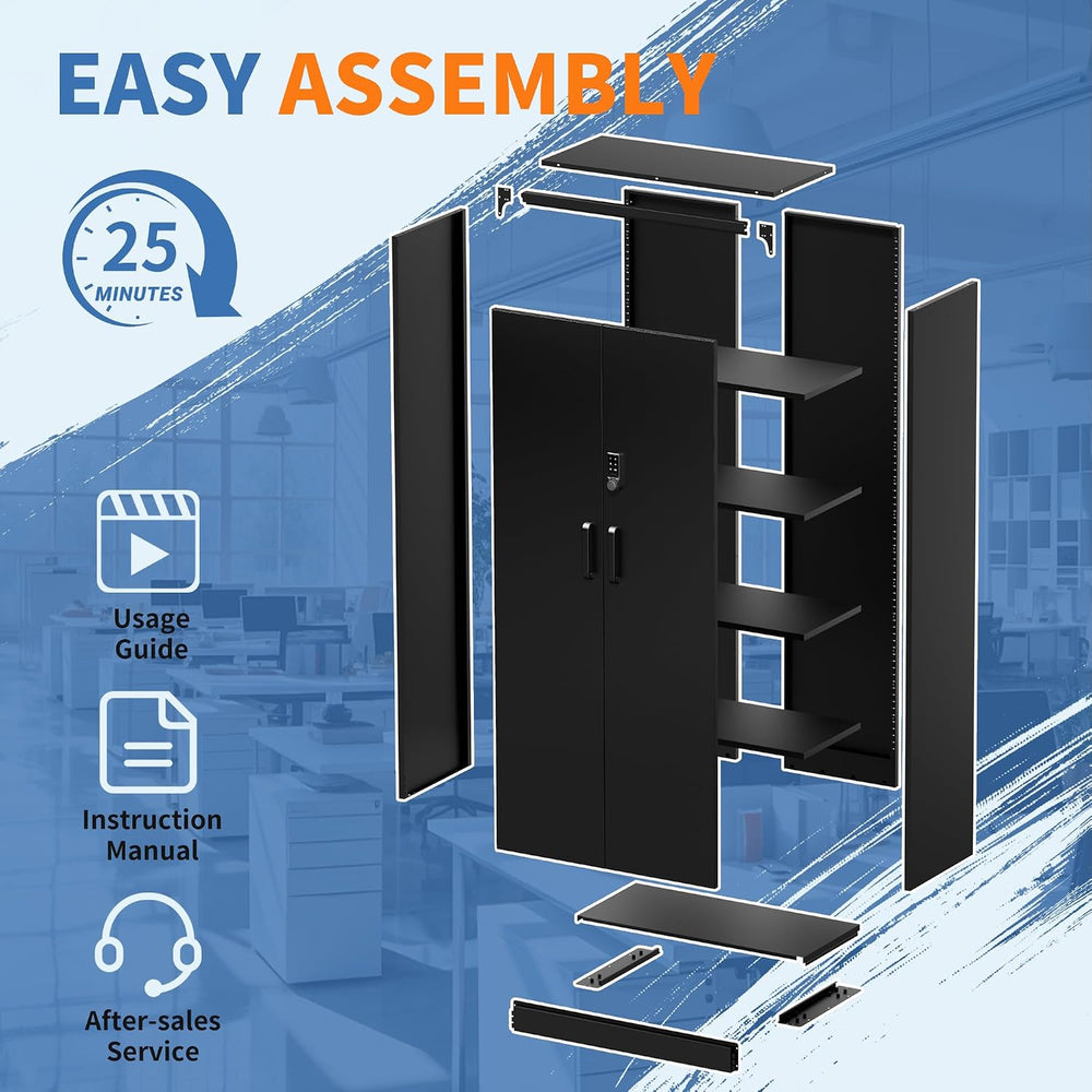 Metal Storage Cabinets with Electronic Keypad Office Security Safe