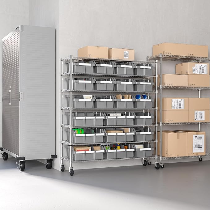 Seville Classics Heavy Duty NSF Bin Rack Solid Steel Wire Shelving Storage Unit