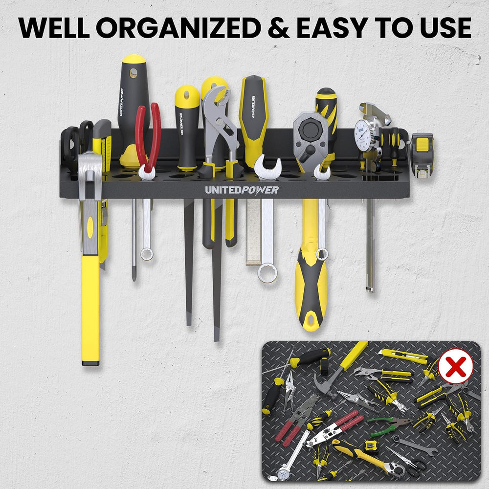 UNITEDPOWER Wall Mount Tool Storage Rack, Screwdriver Holder, Pliers Organize...