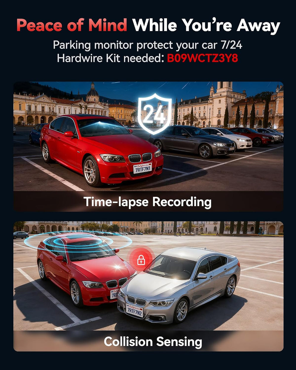 REDTIGER F7N 4K Dash Cam Front and Rear, 5.8GHz WiFi6-20 MB/s, APP Control