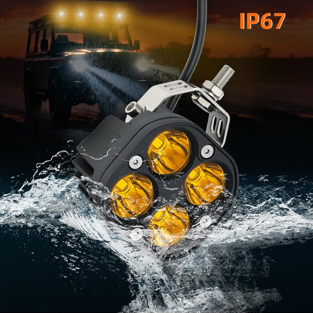 2-Pack 40W 3Inch Yellow/Amber Spot Beam LED Pod Light - Bright Off-Road Drivi...
