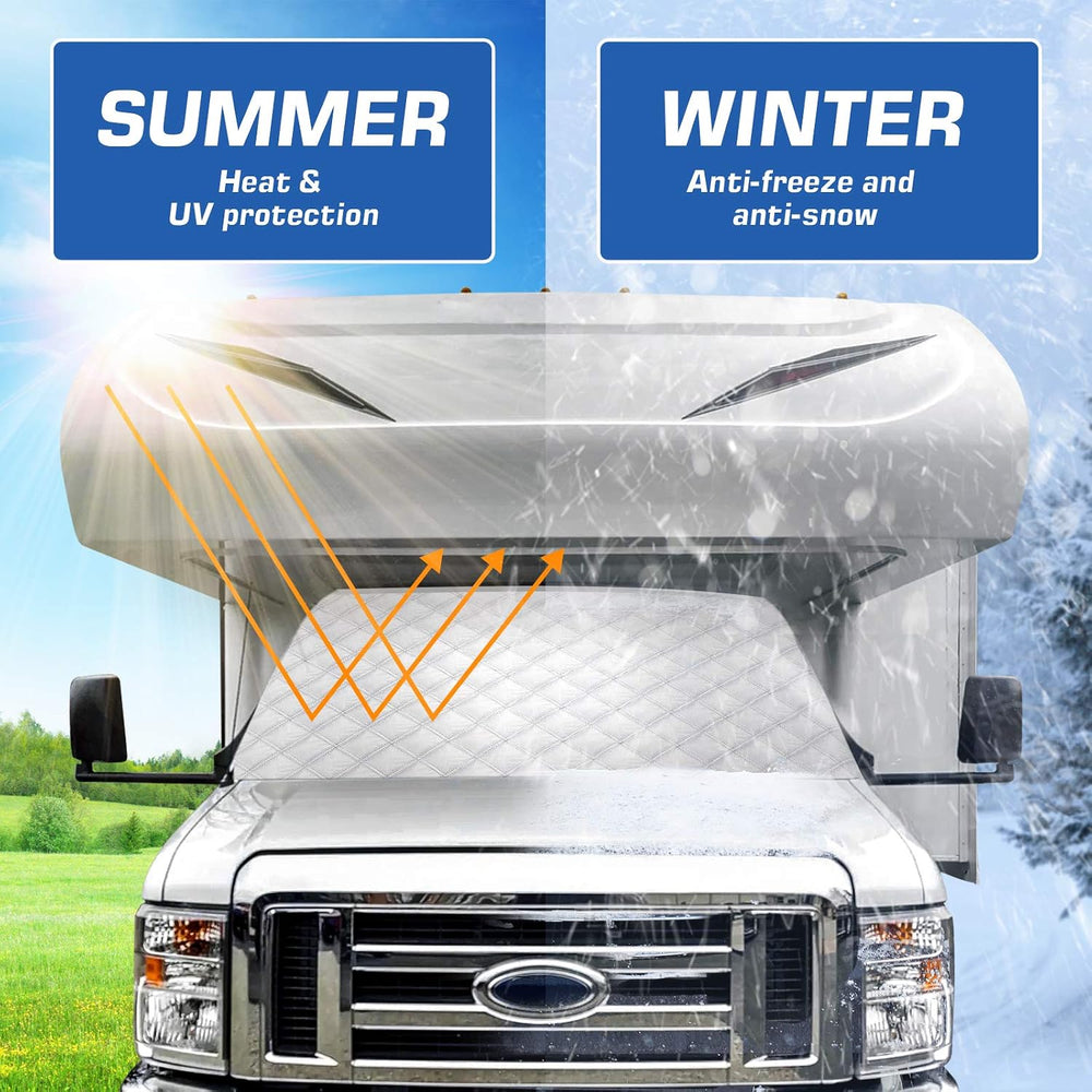BougeRV RV Windshield Window Snow Cover Fit for Class C Ford E450 1997-2026