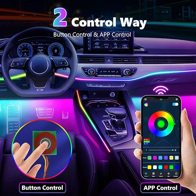 Acrylic Interior Car Light, AMKI Car LED Strip Light