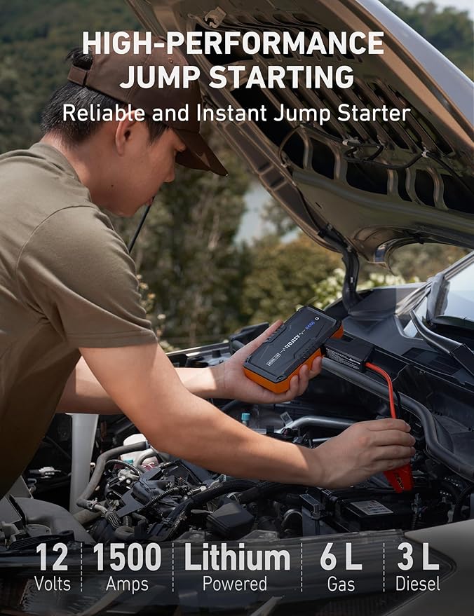 AstroAI S8 Car Battery Jump Starter, 1500A Peak Car Jumper Starter Battery Pack