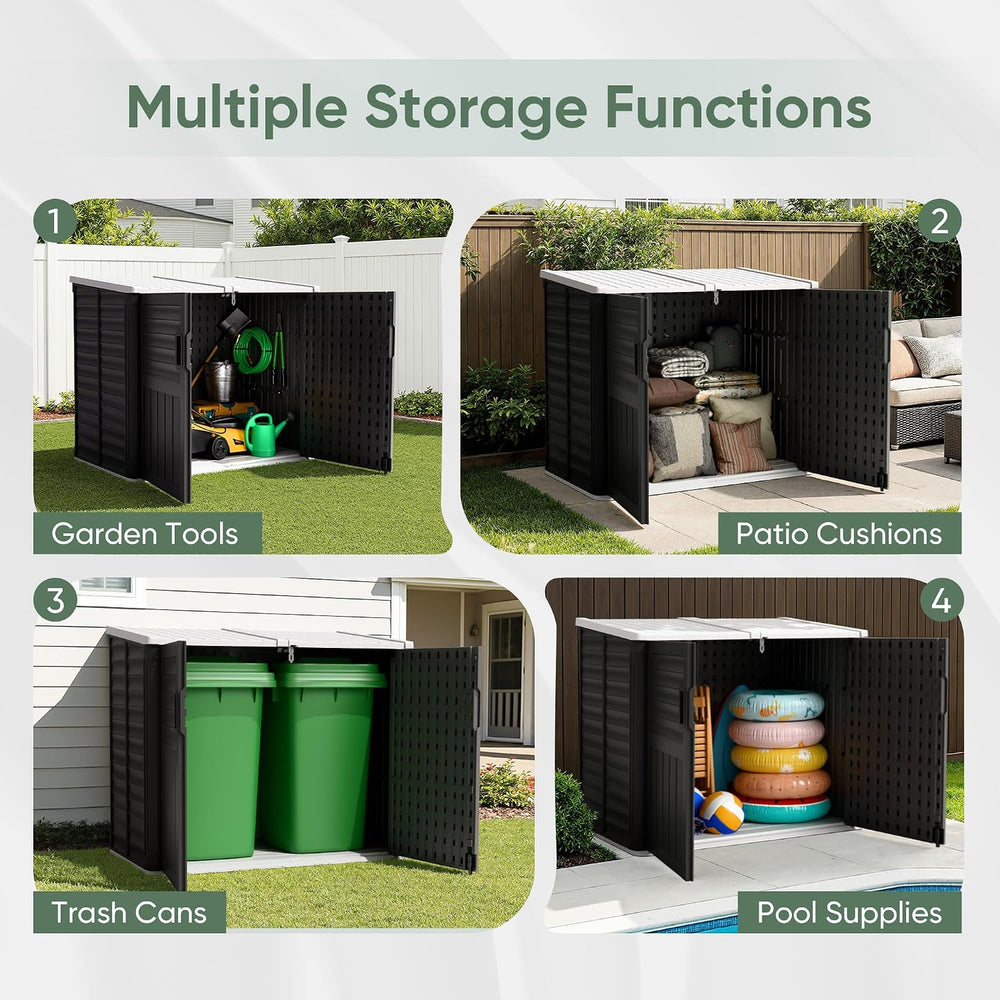Devoko Outdoor Storage Shed, 34 Cu Ft Outdoor Storage Cabinet Without Shelf, ...