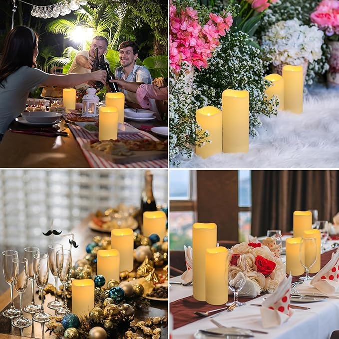 Set of 24 Waterproof Outdoor Flameless Candles, LED Candles with 4 Remote and...
