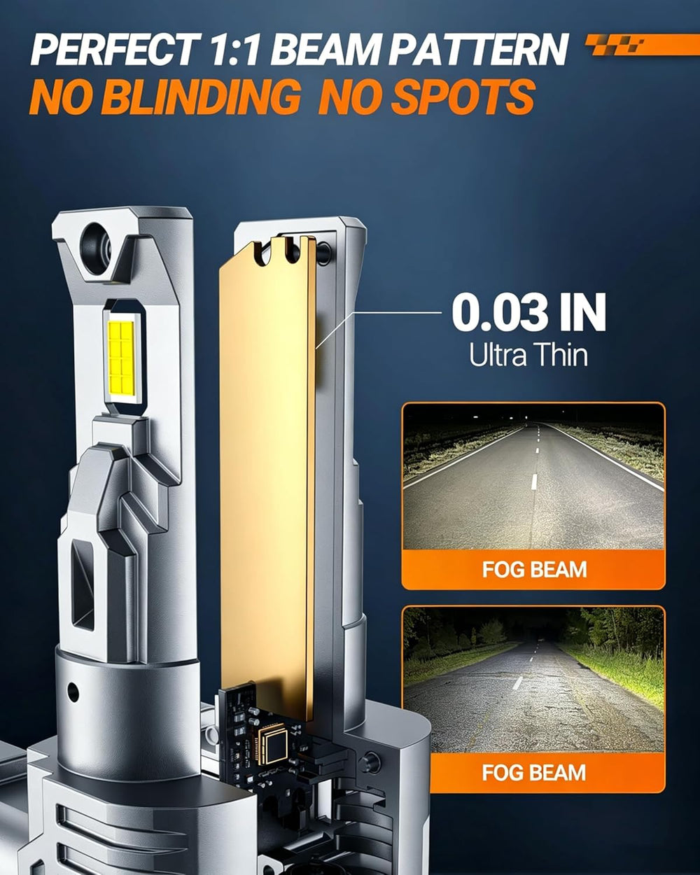 SEALIGHT H4/9003/HB2 LED Bulbs, 50000LM 900% Super Brighter, 1:1 Size, 6500K ...